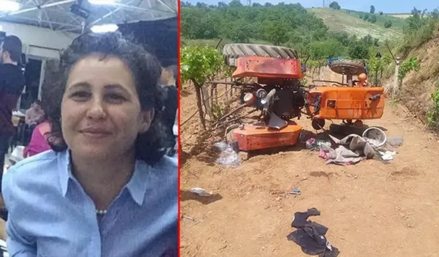 Traktör şarampole yuvarlandı: Eşlerden biri hayatını kaybetti