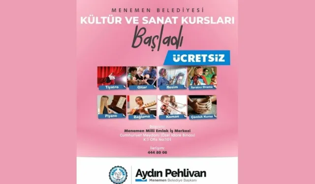 Menemen’de sanatseverlere ücretsiz kurs fırsatı
