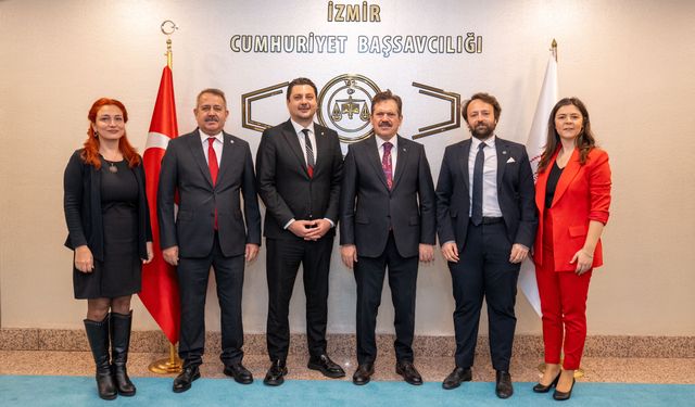 İzmir Barosu Başkanı Serhat Sökmen’den Başsavcı Ali Yeldan’a ziyaret