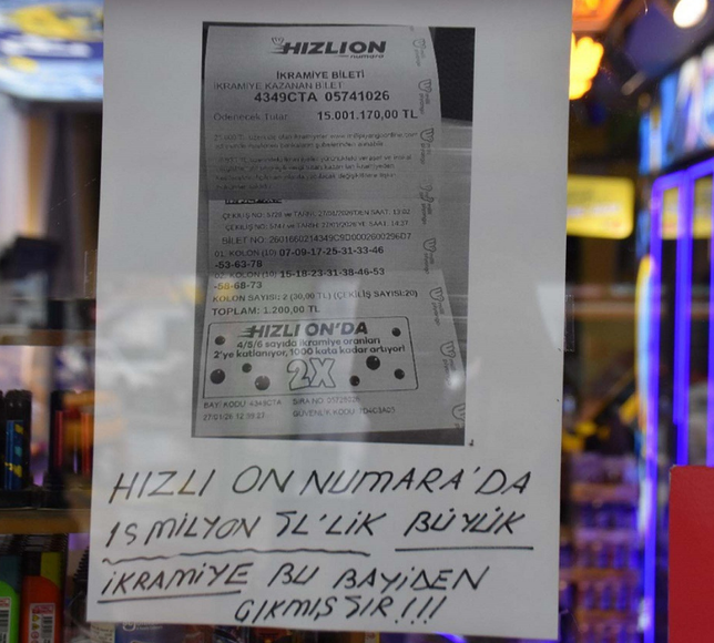 İzmir’de şans oyunu talihlisi: 30 liralık kupon 15 milyon lira kazandırdı