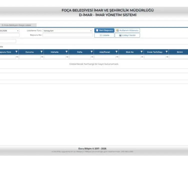 Foça Belediyesi’nde dijital imar dönemi başladı: D-imar sistemiyle tüm işlemler tek platformda