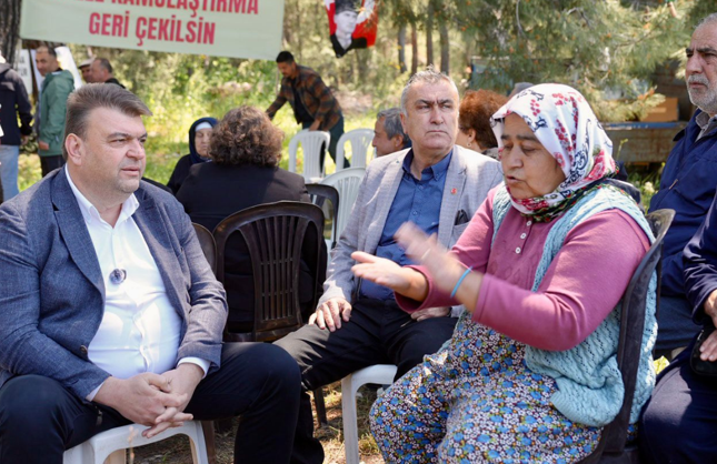 Başkan Yetişkin Akbelen’de: Toprağımızı savunmaya devam edeceğiz