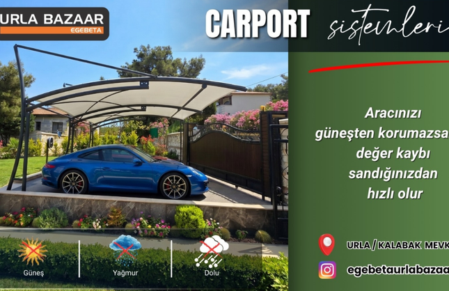 Egebeta Carport Sistemleri ile araçlar dört mevsim güvende