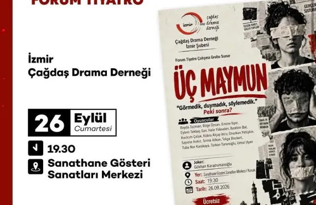 Üç Maymun” İzmir’de tiyatroseverlerle buluşacak