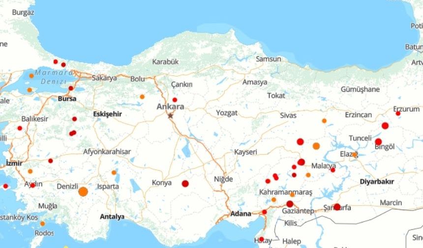 Türkiye'de son 24 saatte toplam 56 deprem!