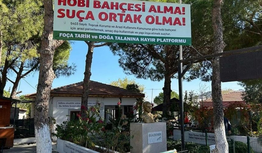 Foça’da tarım arazilerinin hobi bahçesi adıyla yapılaşmasına tepki