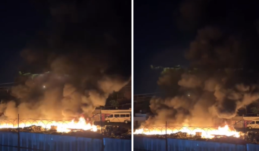 İzmir Karşıyaka'da gece yarısı yangın paniği: Elektrik telleri koptu!