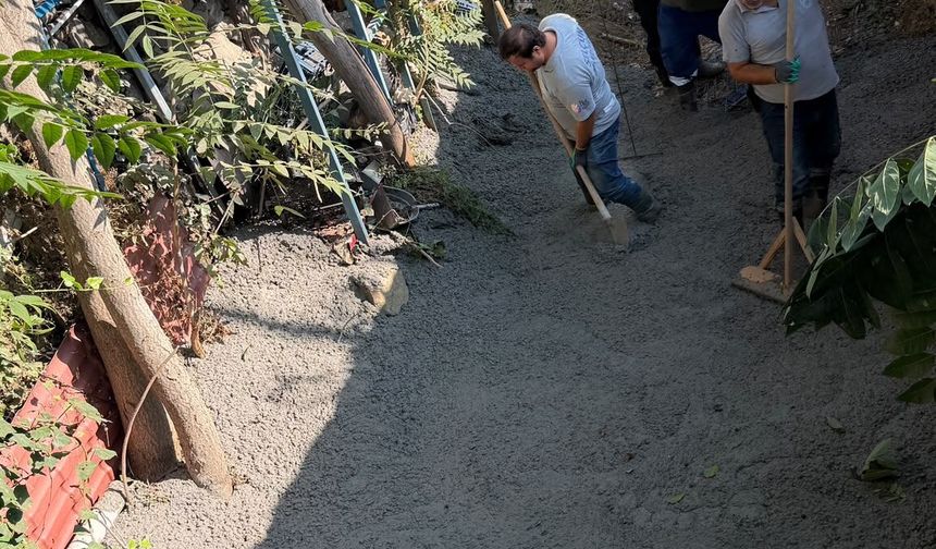 Şirince’de dere yatağı ıslah edildi: 700 metrekarelik alana 150 metreküp beton döküldü