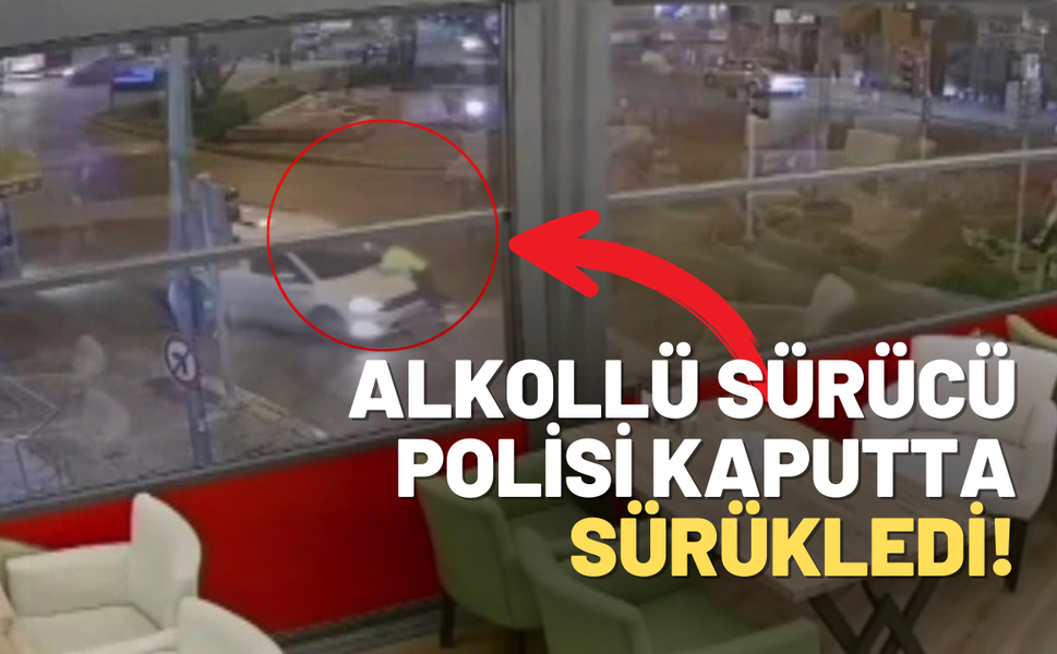 İzmir'de şok olay: Alkollü sürücü polis memurunu kaputta sürükledi!