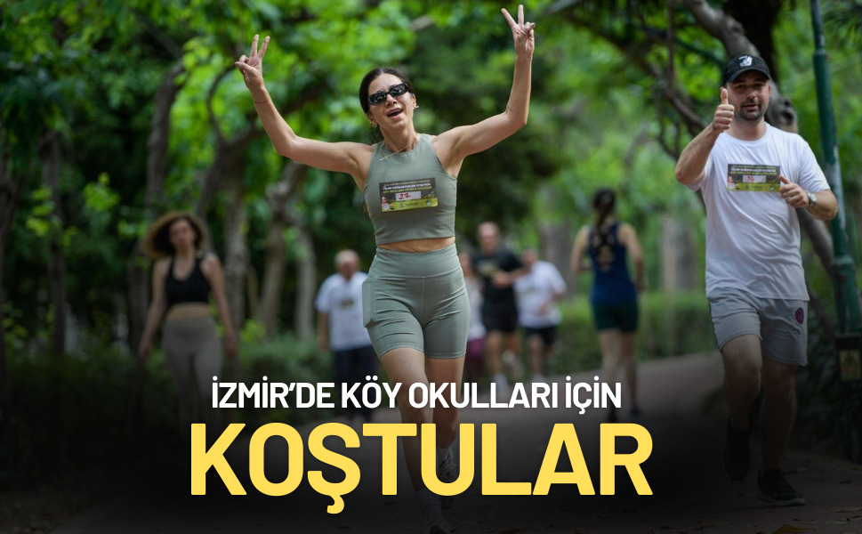 İzmir’de köy okulları için koştular... Katılımcılar kitapla geldi!