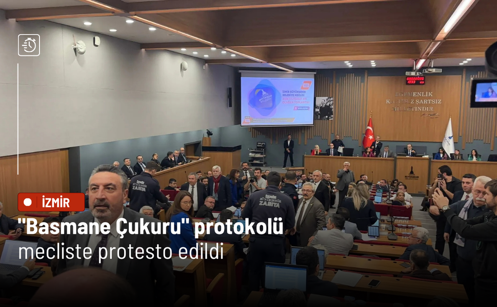 "Basmane Çukuru" protokolü mecliste protesto edildi: Pankartlar ve sloganlar gerginlik yarattı