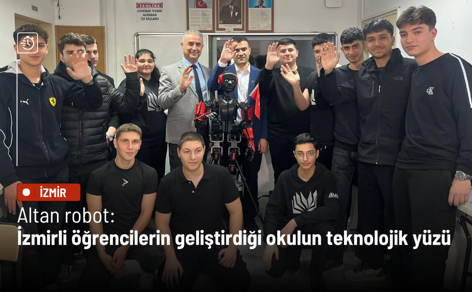 İzmir’de lisede geliştirilen yapay zeka destekli insansı robot öğrencilerle sohbet ediyor