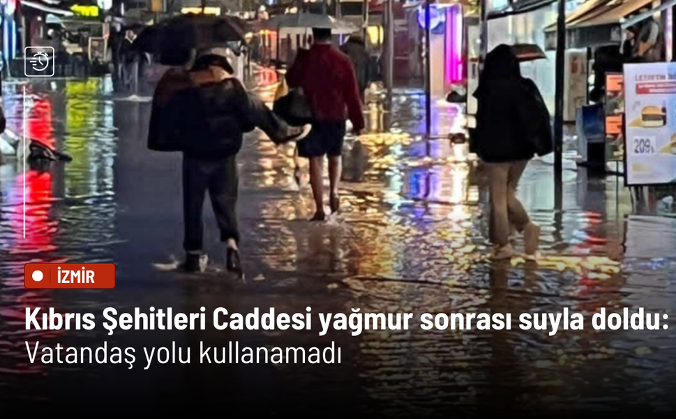 Kıbrıs Şehitleri Caddesi yağmur sonrası suyla doldu: Vatandaş yolu kullanamadı