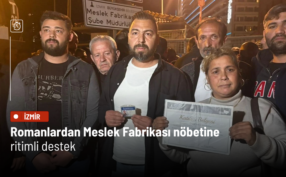 Romanlardan Meslek Fabrikası nöbetine ritimli destek