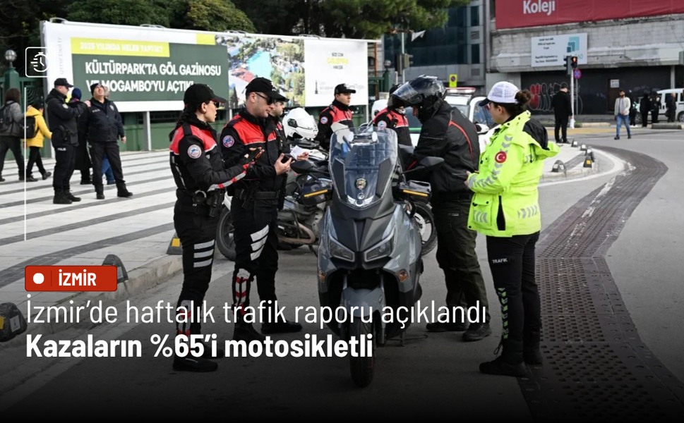 İzmir’de haftalık trafik raporu açıklandı:Kazaların %65’i motosikletli