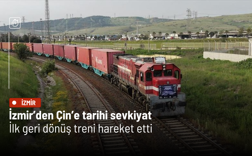 İzmir’den Çin’e tarihi sevkiyat: İlk geri dönüş treni hareket etti