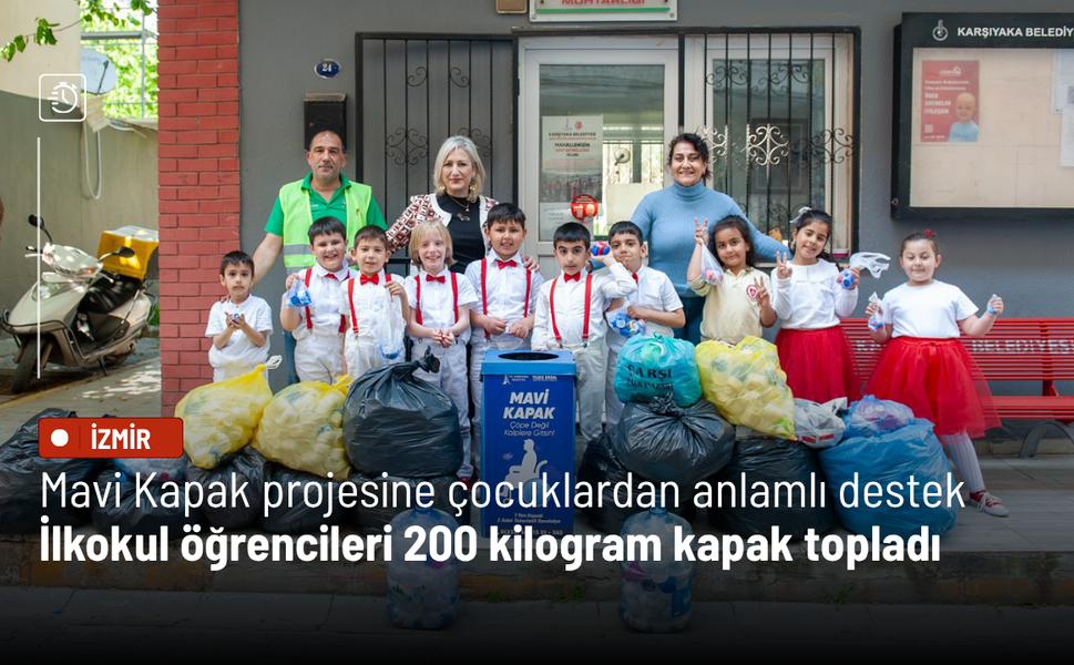 Mavi Kapak projesine çocuklardan anlamlı destek: İlkokul öğrencileri 200 kilogram kapak topladı