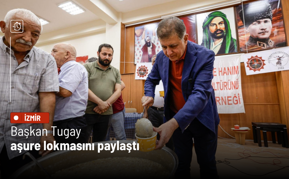 Başkan Tugay aşure lokmasını paylaştı