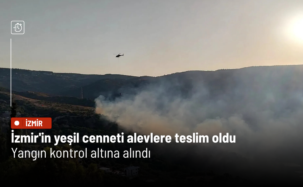 İzmir'in yeşil cenneti Homeros Vadisi alevlere teslim oldu: Yangın kontrol altına alındı