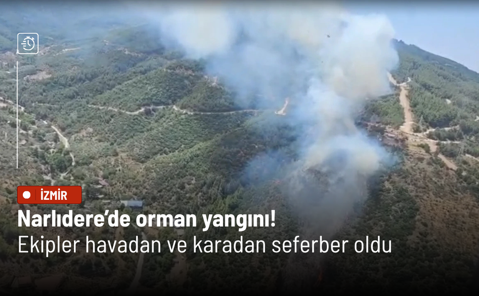 Narlıdere’de orman yangını paniği! Ekipler havadan ve karadan seferber oldu