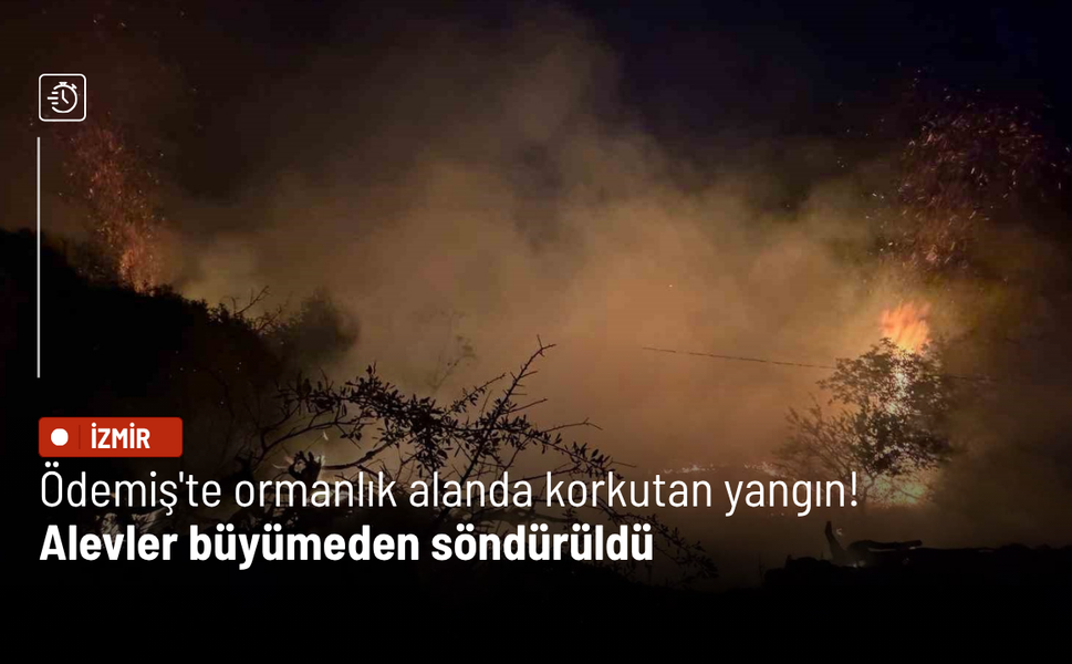 Ödemiş'te ormanlık alanda korkutan yangın! Alevler büyümeden söndürüldü