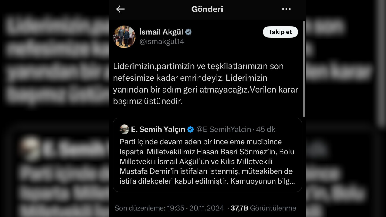 Mhp'de Üç Milletvekilinin Görevlerine Son Verildi! (2)