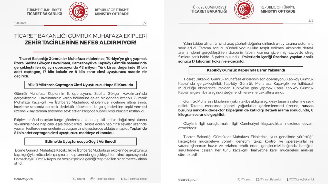 Ticaret Bakanlığı'ndan Dev Operasyon 43 Milyon Tl Değerinde Yasaklı Madde Ele Geçirildi!