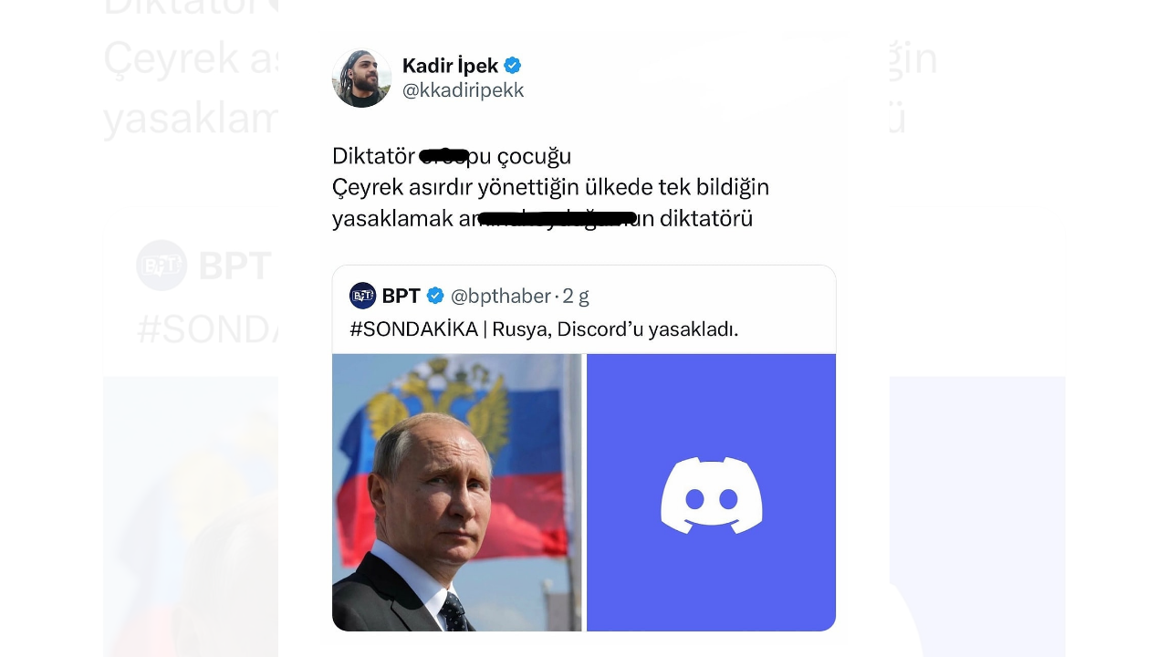 Kadir Iprek Putin'e Hakaret