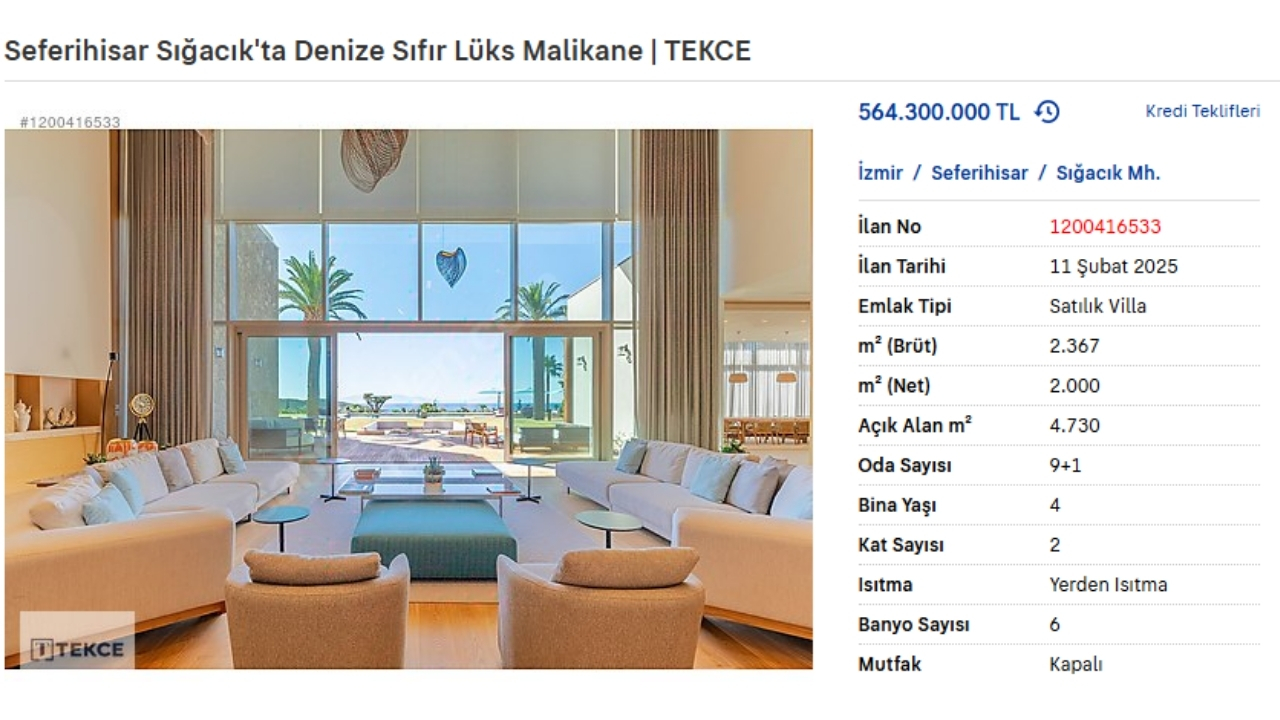 Izmir En Pahalı Villa