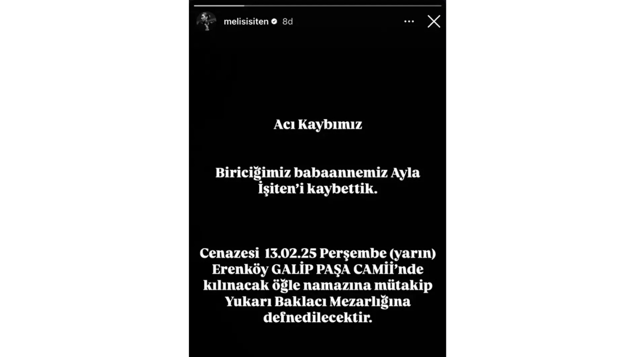 Melis İşiten'in Acı Günü Babaannesinin Vefatını Duyurdu (2)