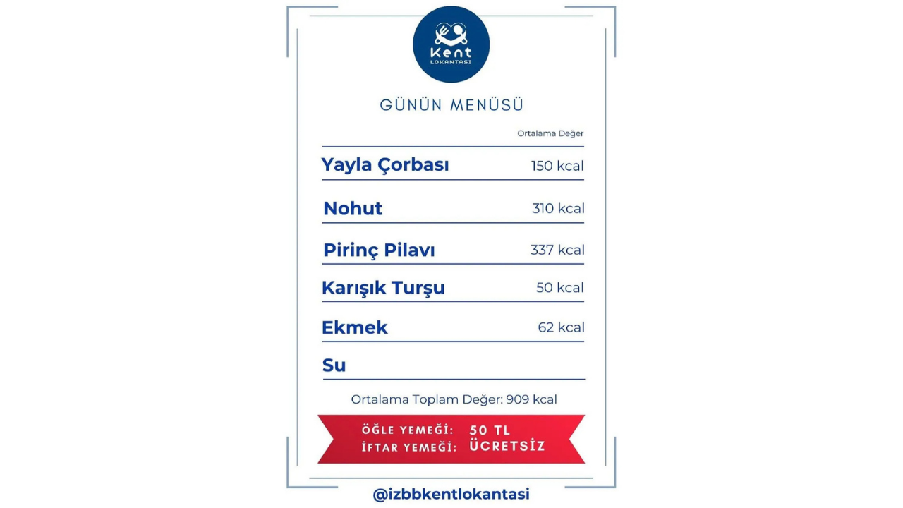 Kent Lokanta Menüsü