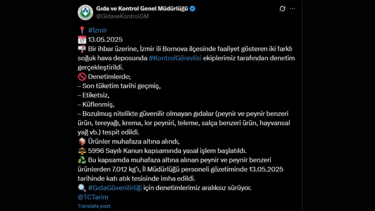 Gıda Ve Kontrol Izmir Atık Gıda