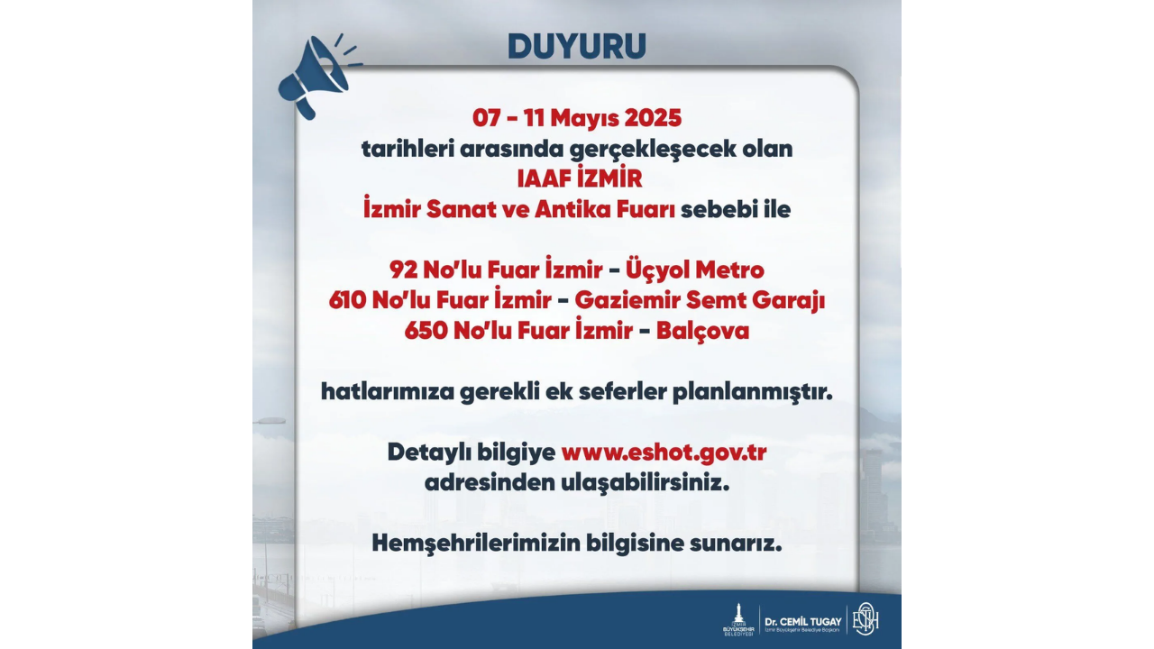 Izmir Eshot Değişiklik