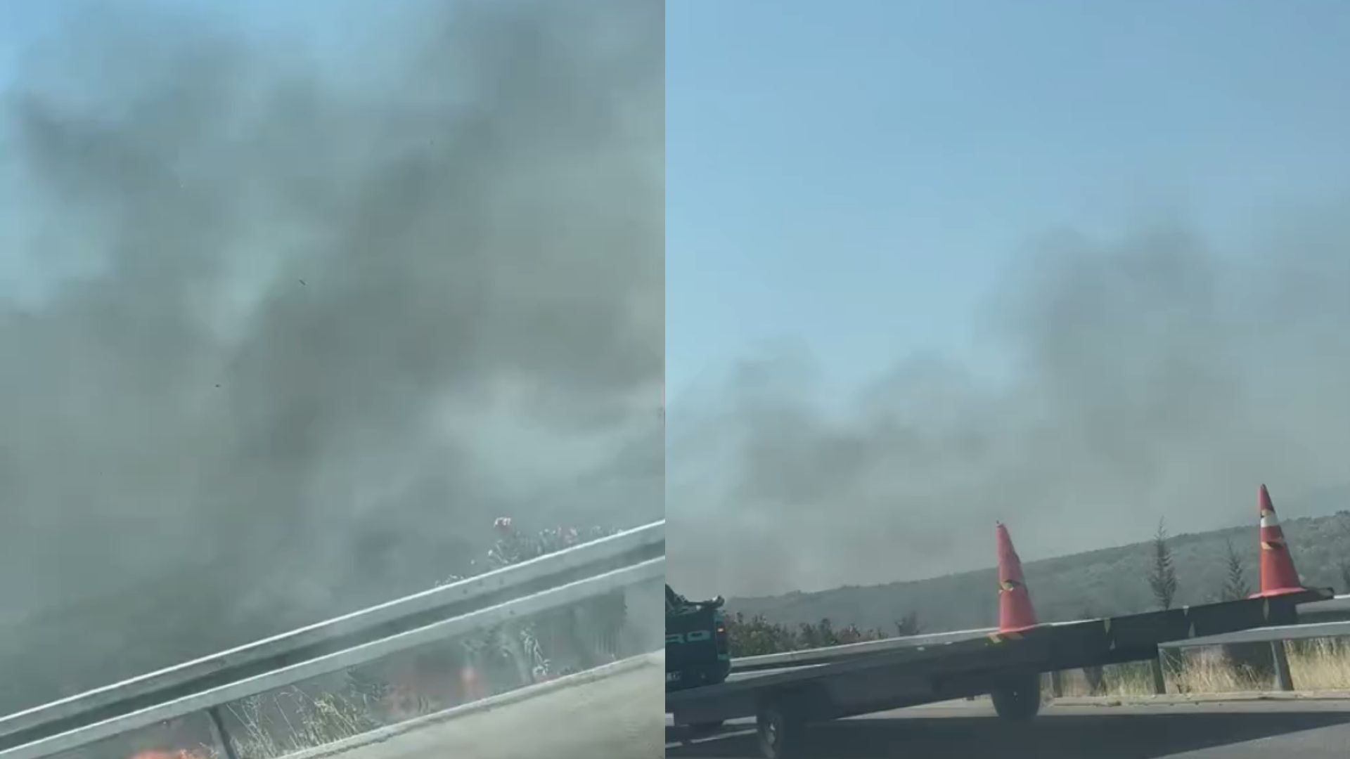 Manisa İzmir Otoyolunda Araç Alev Aldı! (2)