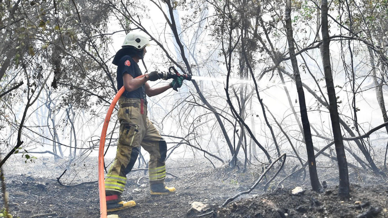 İzmir İtfaiyesi Menderes’te Alevlerle Zorlu Mücadele Veriyor