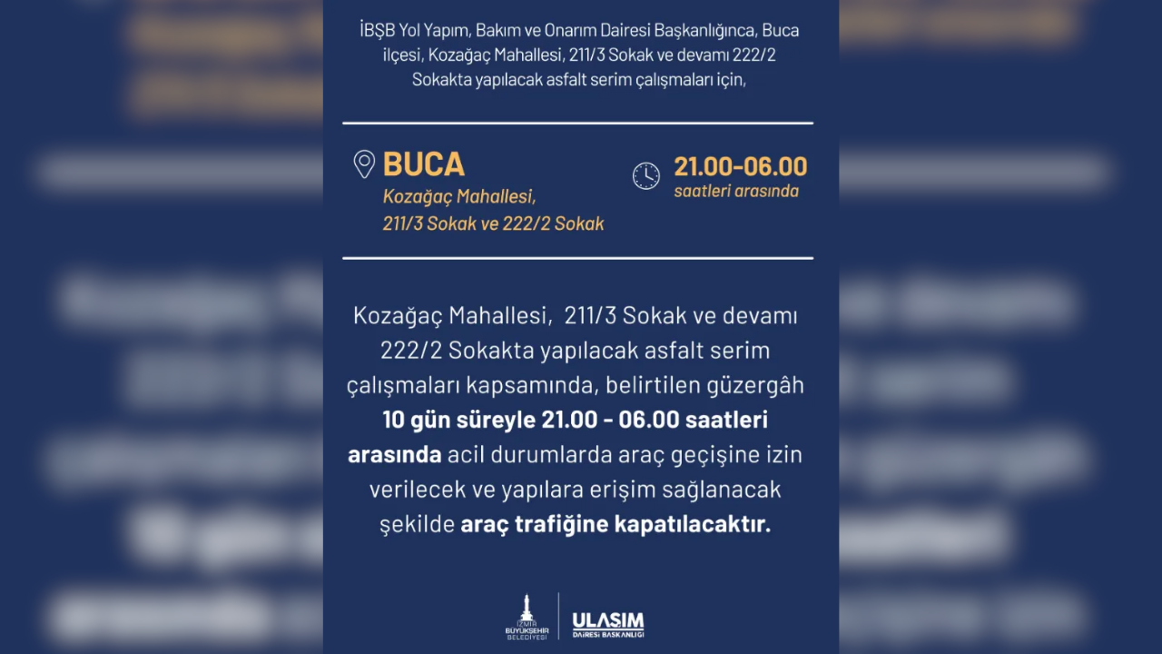 Buca Yol Çalışması