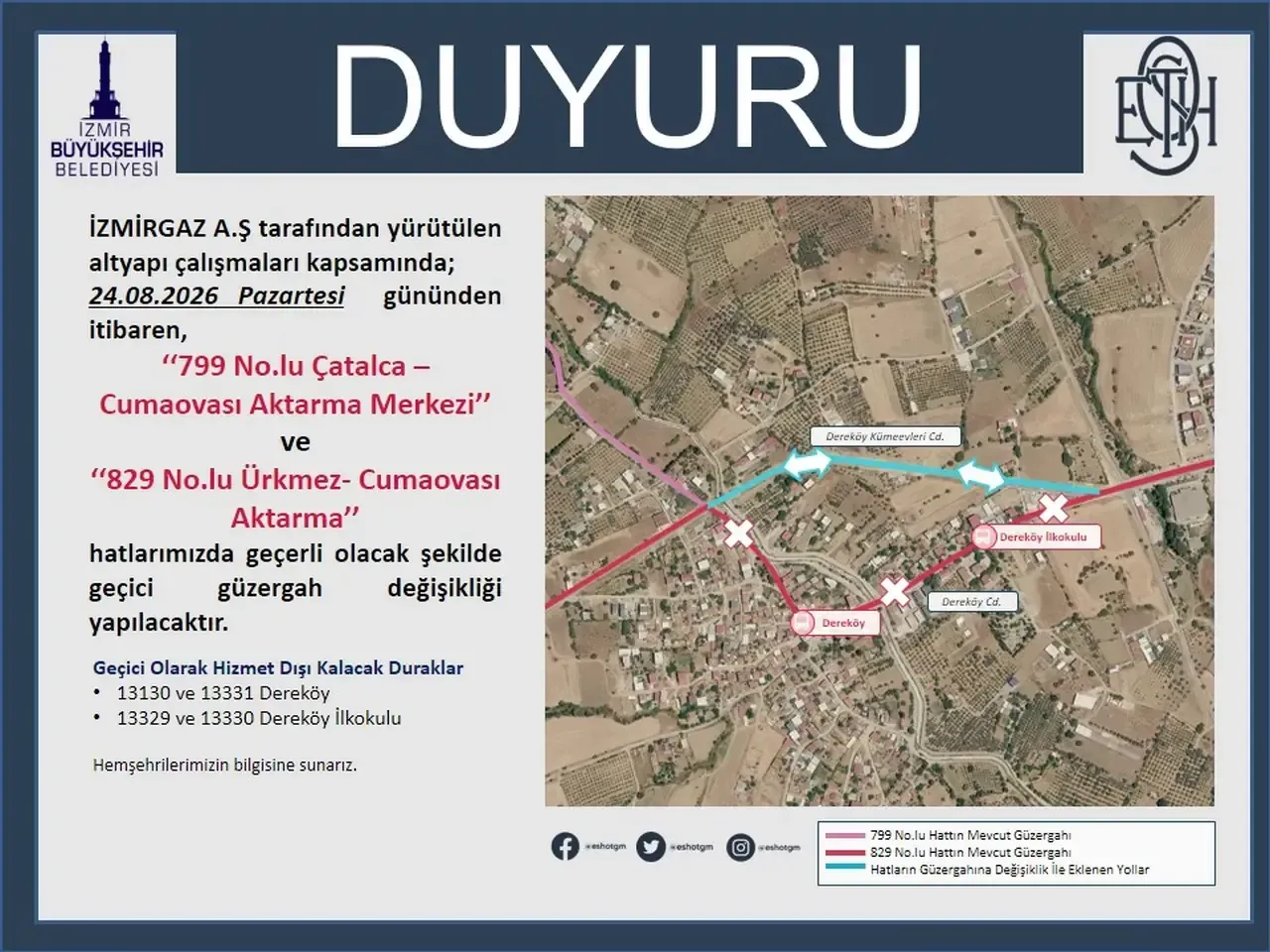 Eshottan Uc Hat Icin Onemli Duyuru Dort Durak Kapaniyor 3