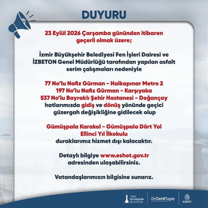 23 Eylül 2026 Eshot Duyuru