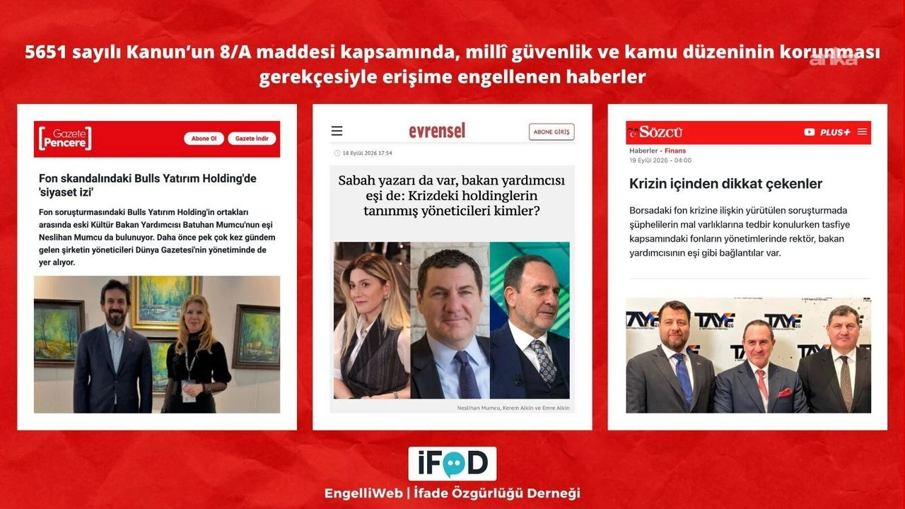 İFÖD duyurdu: Fon soruşturmasına ilişkin haberlere erişim engeli getirildi