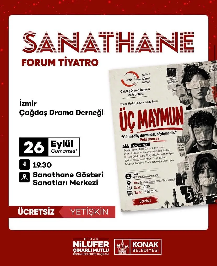 Üç Maymun” İzmir’de tiyatroseverlerle buluşacak